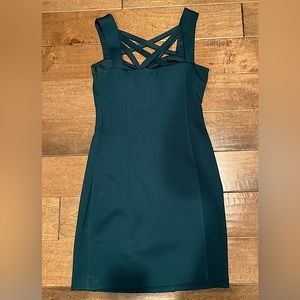 Guess Blue-Green Bodycon Sleeveless dress with Criss Cross Front Size 6